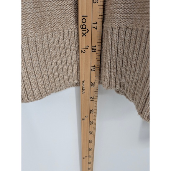 Quince Cardigan Sweater Womens Small Beige Organic Cotton Button Front Chunky - Picture 7 of 8